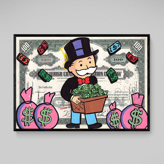 Dollar Bill Graffiti Wall Art - Luxury Art Canvas