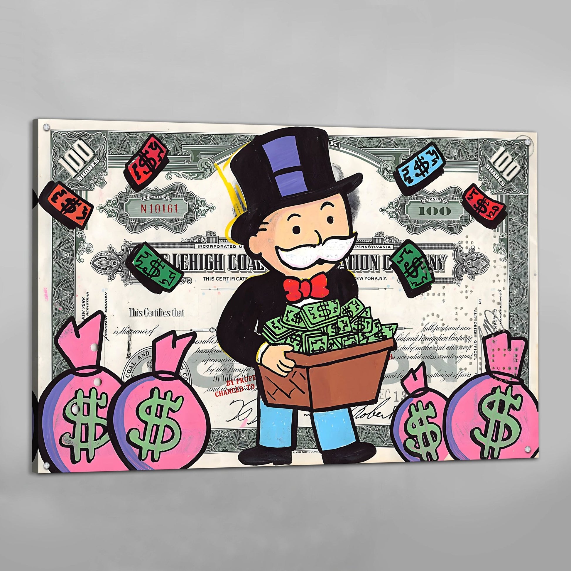 Dollar Bill Graffiti Wall Art - Luxury Art Canvas