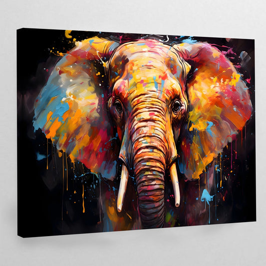 Elephant Graffiti Wall Art - Luxury Art Canvas