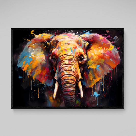 Elephant Graffiti Wall Art - Luxury Art Canvas