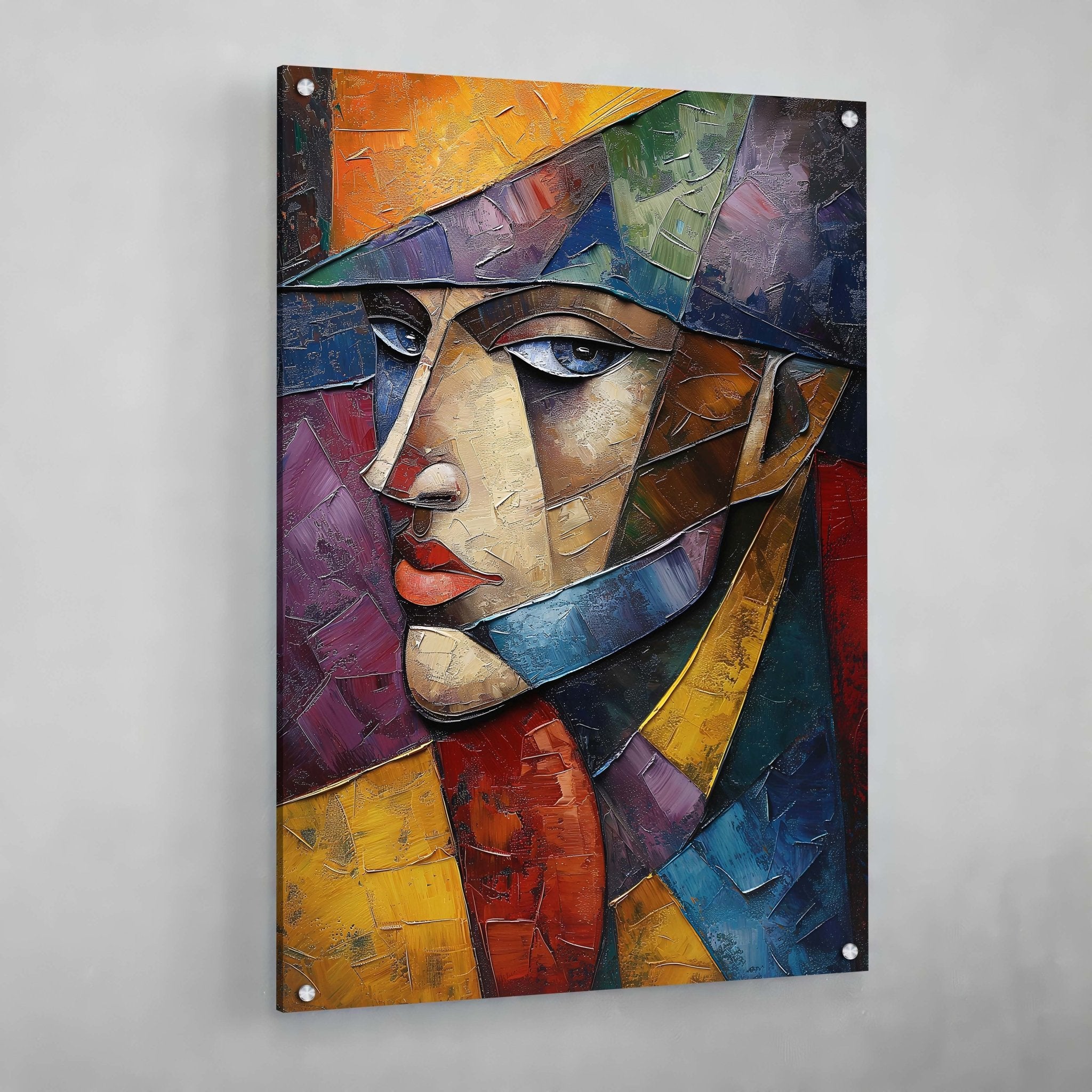 Female Portrait Cubism Wall Art - Luxury Art Canvas