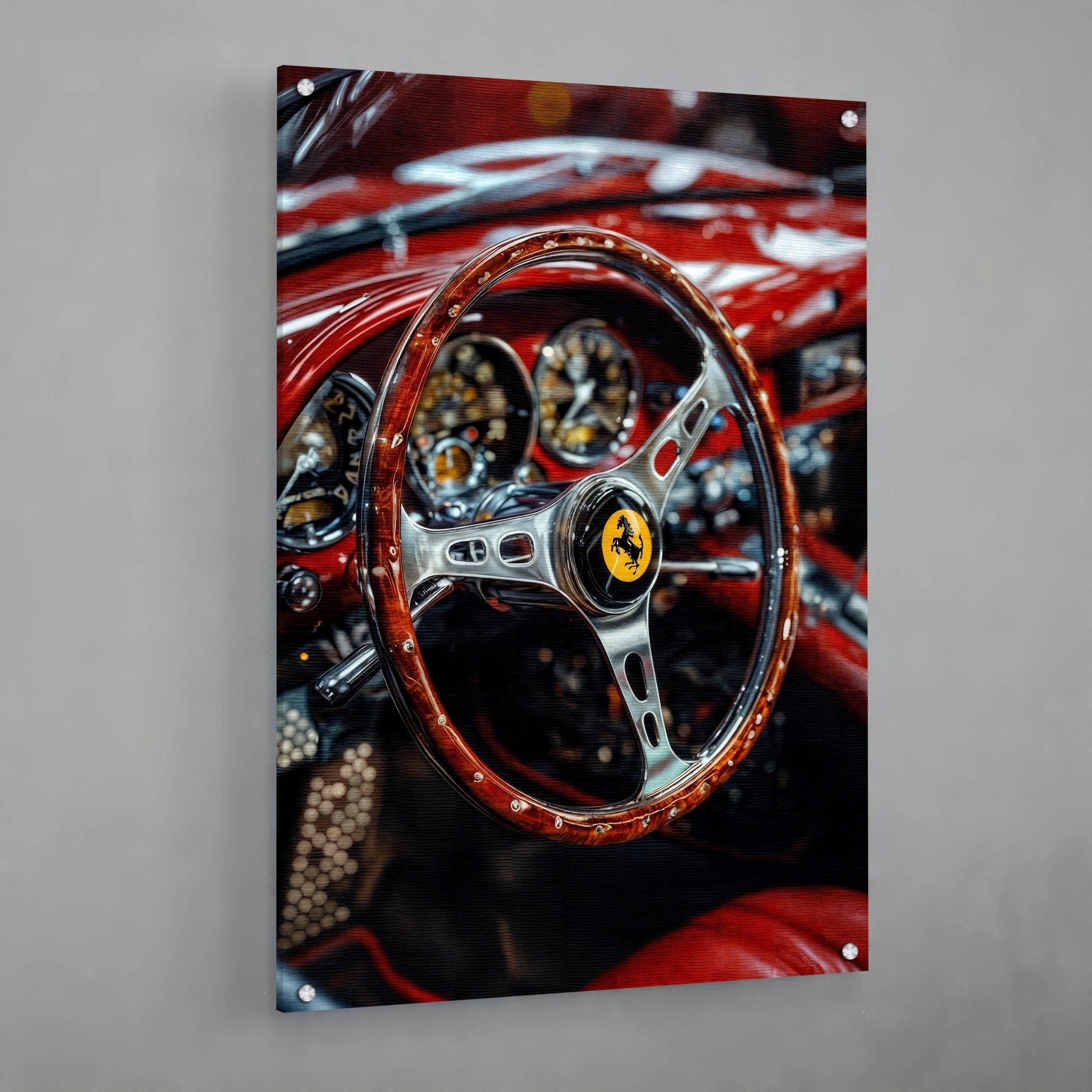Red Car Interior Wall Art - Luxury Art Canvas