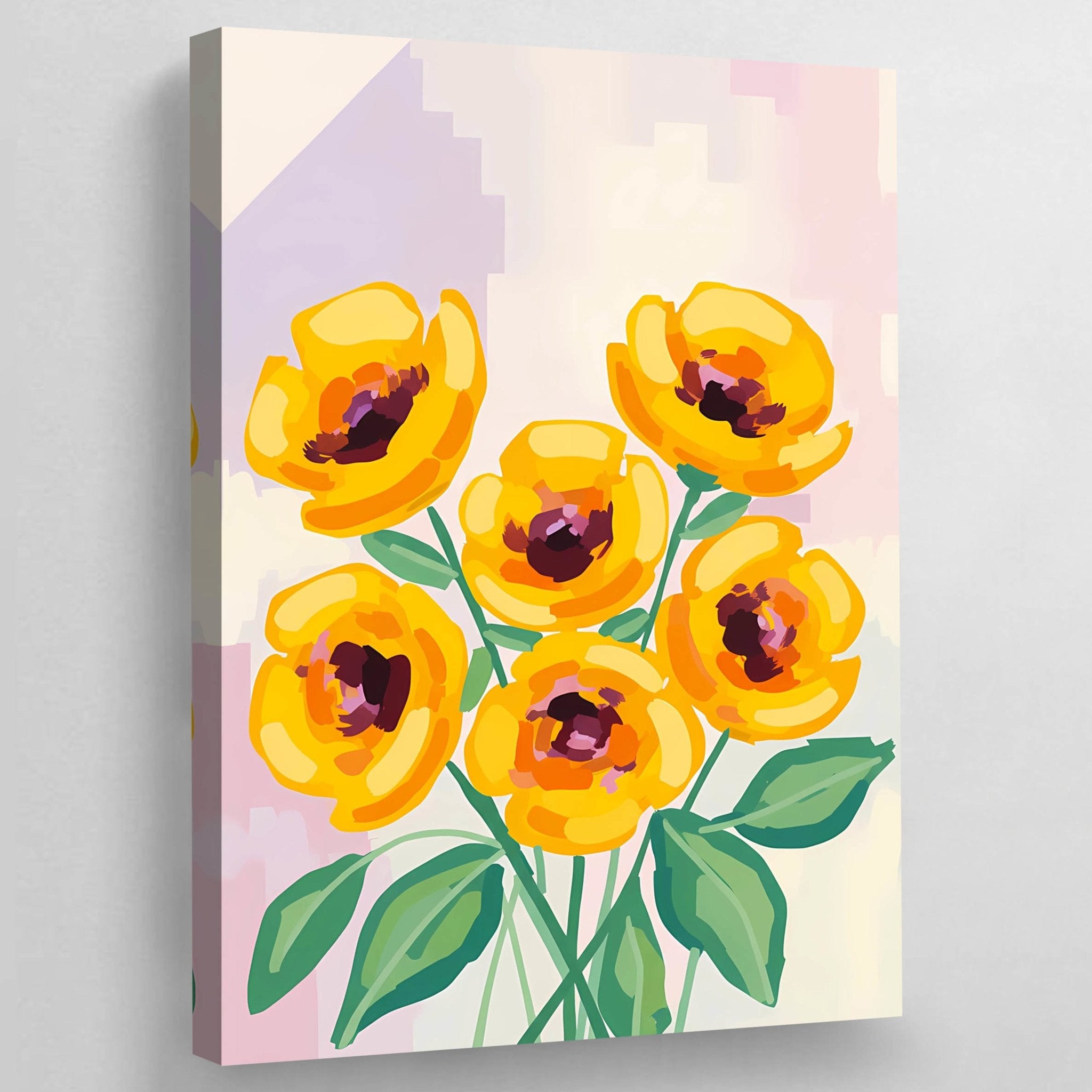 Flowers Abstract Canvas - Luxury Art Canvas