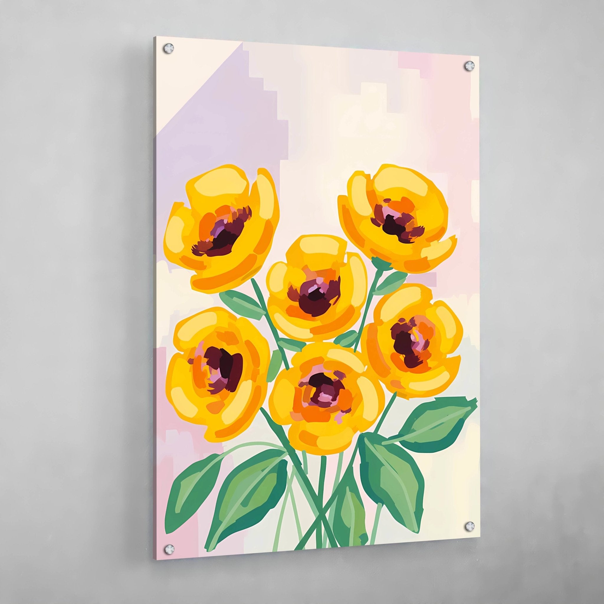 Flowers Abstract Canvas - Luxury Art Canvas