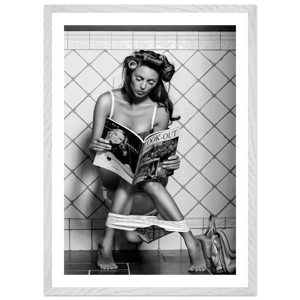 Girl in Bathroom Photography Wall Art - Luxury Art Canvas