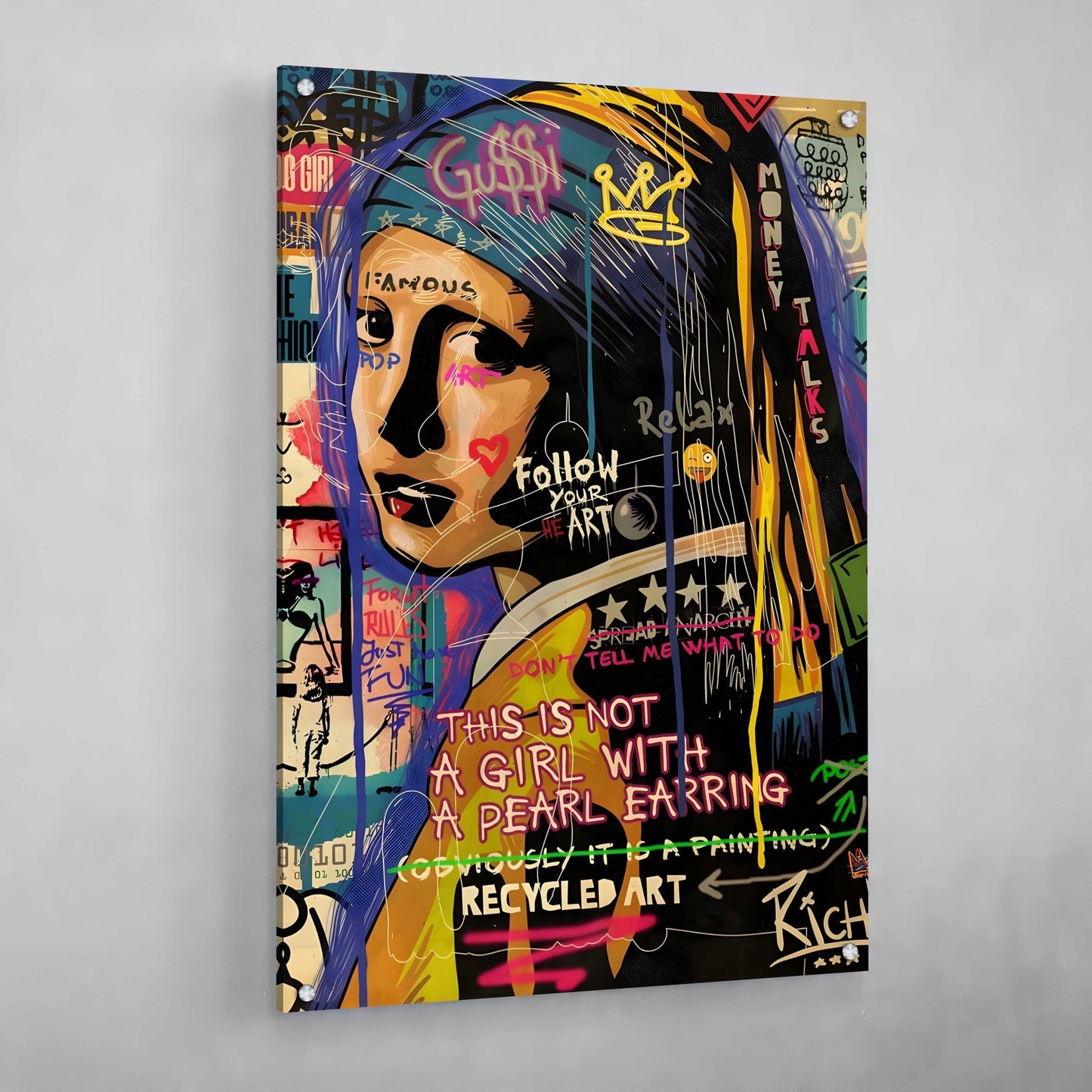 Girl With A Pearl Earring Street Art Canvas - Luxury Art Canvas