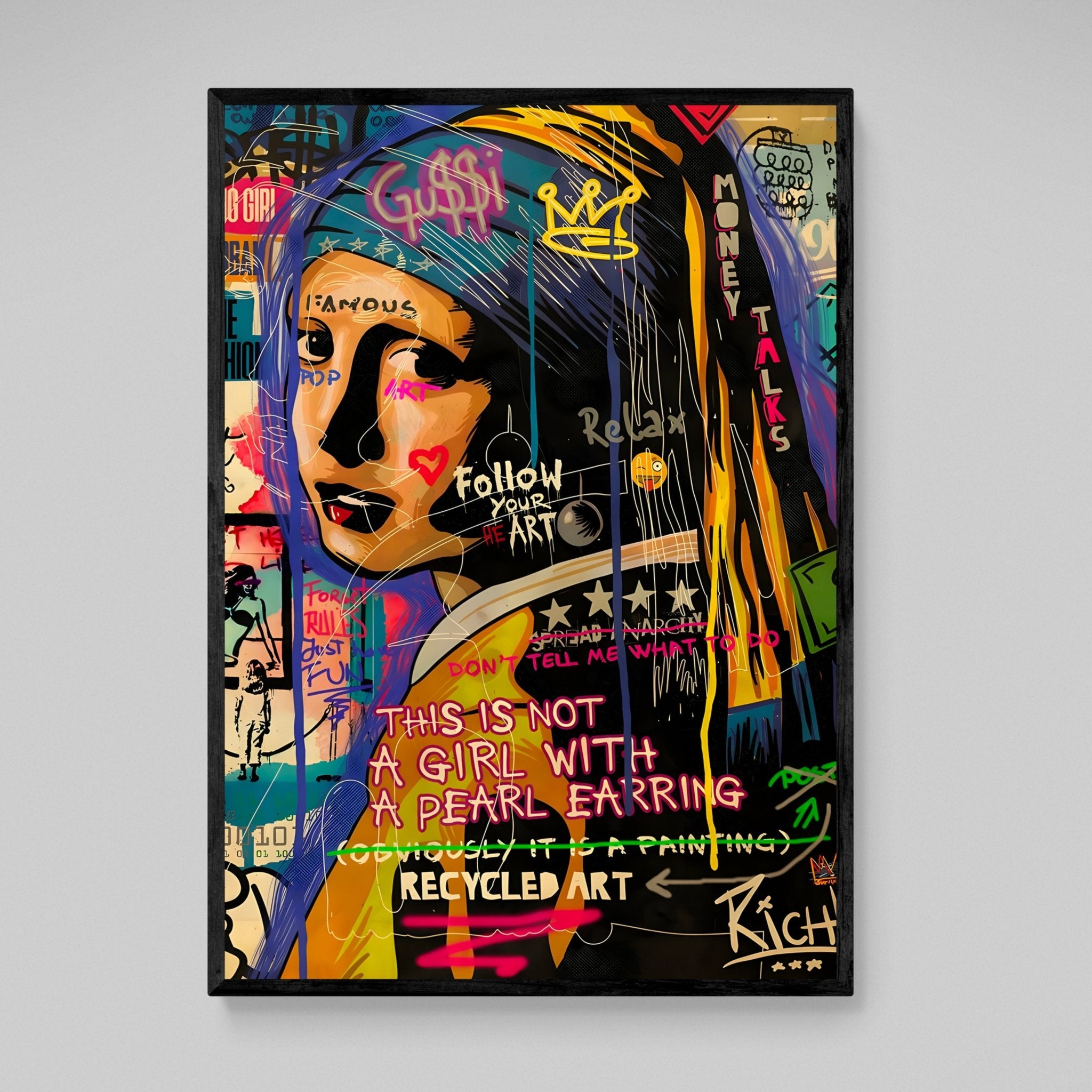 Girl With A Pearl Earring Street Art Canvas - Luxury Art Canvas
