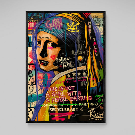 Girl With A Pearl Earring Street Art Canvas - Luxury Art Canvas