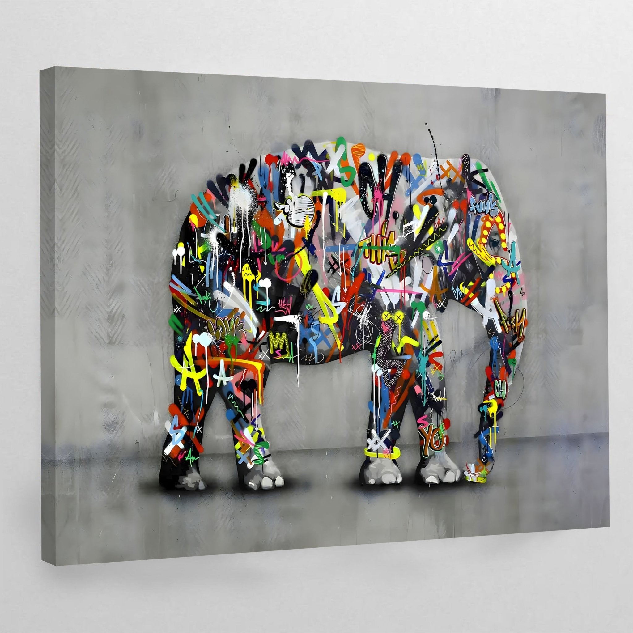 Graffiti Elephant Wall Art - Luxury Art Canvas
