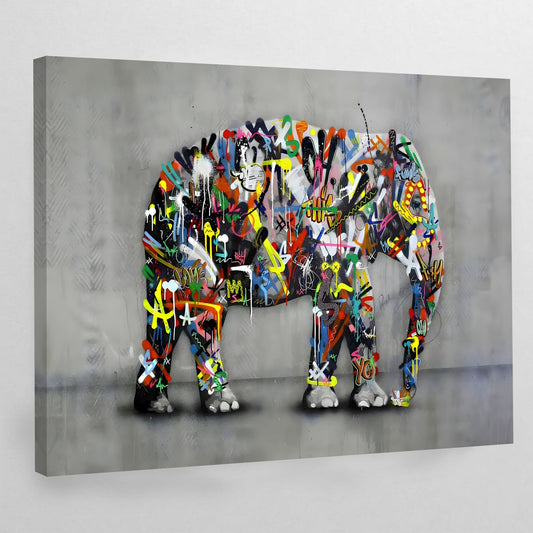 Graffiti Elephant Wall Art - Luxury Art Canvas