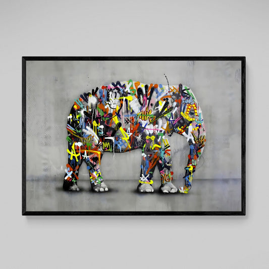 Graffiti Elephant Wall Art - Luxury Art Canvas