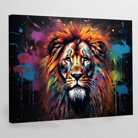 Graffiti Lion Canvas Wall Art - Luxury Art Canvas