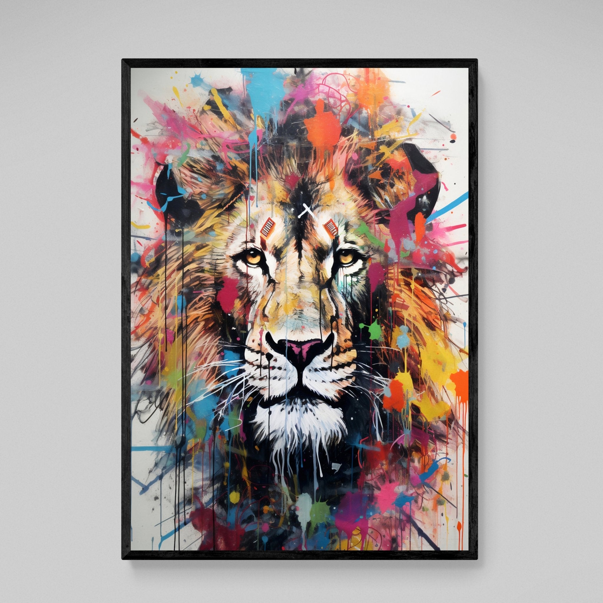 Graffiti Lion Wall Art - Luxury Art Canvas