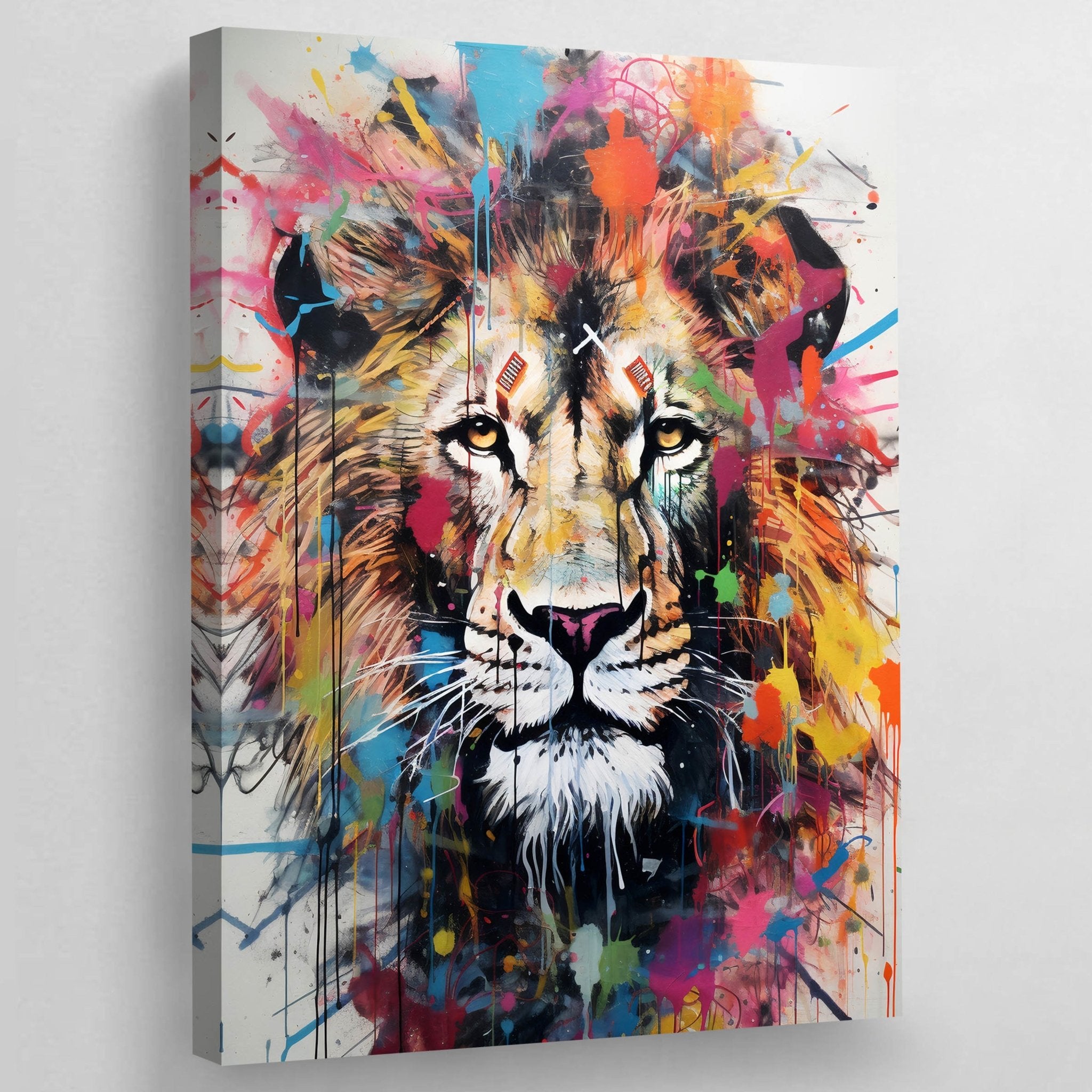 Graffiti Lion Wall Art - Luxury Art Canvas