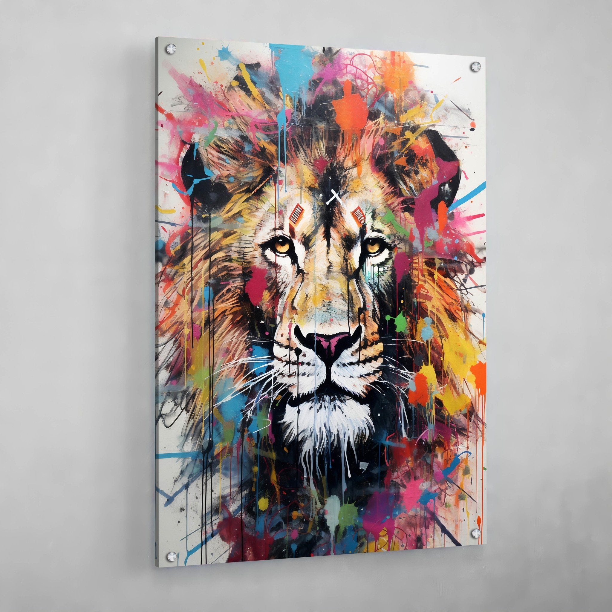 Graffiti Lion Wall Art - Luxury Art Canvas