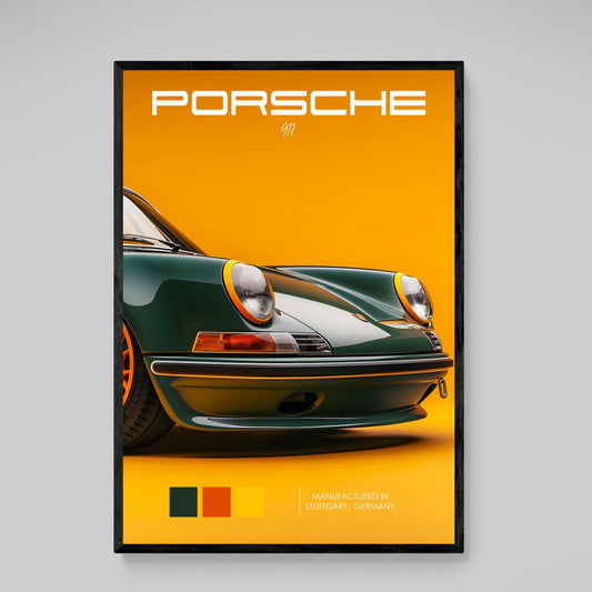 Green Porsche Canvas Wall Art - Luxury Art Canvas