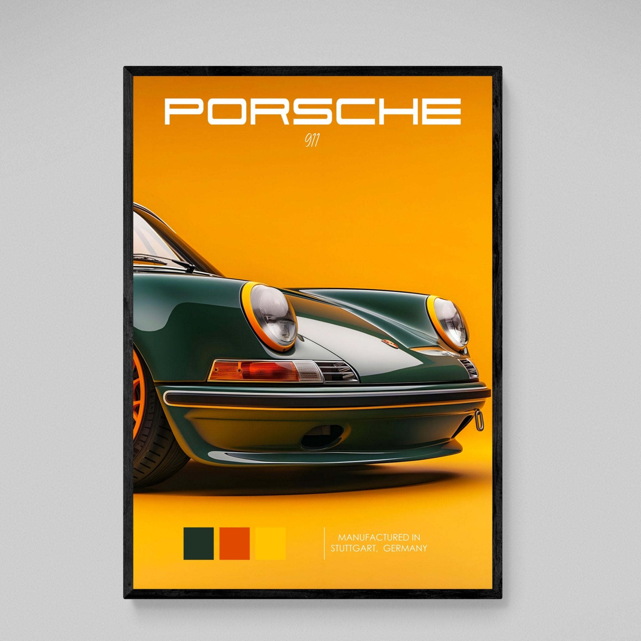 Green Porsche Canvas Wall Art - Luxury Art Canvas
