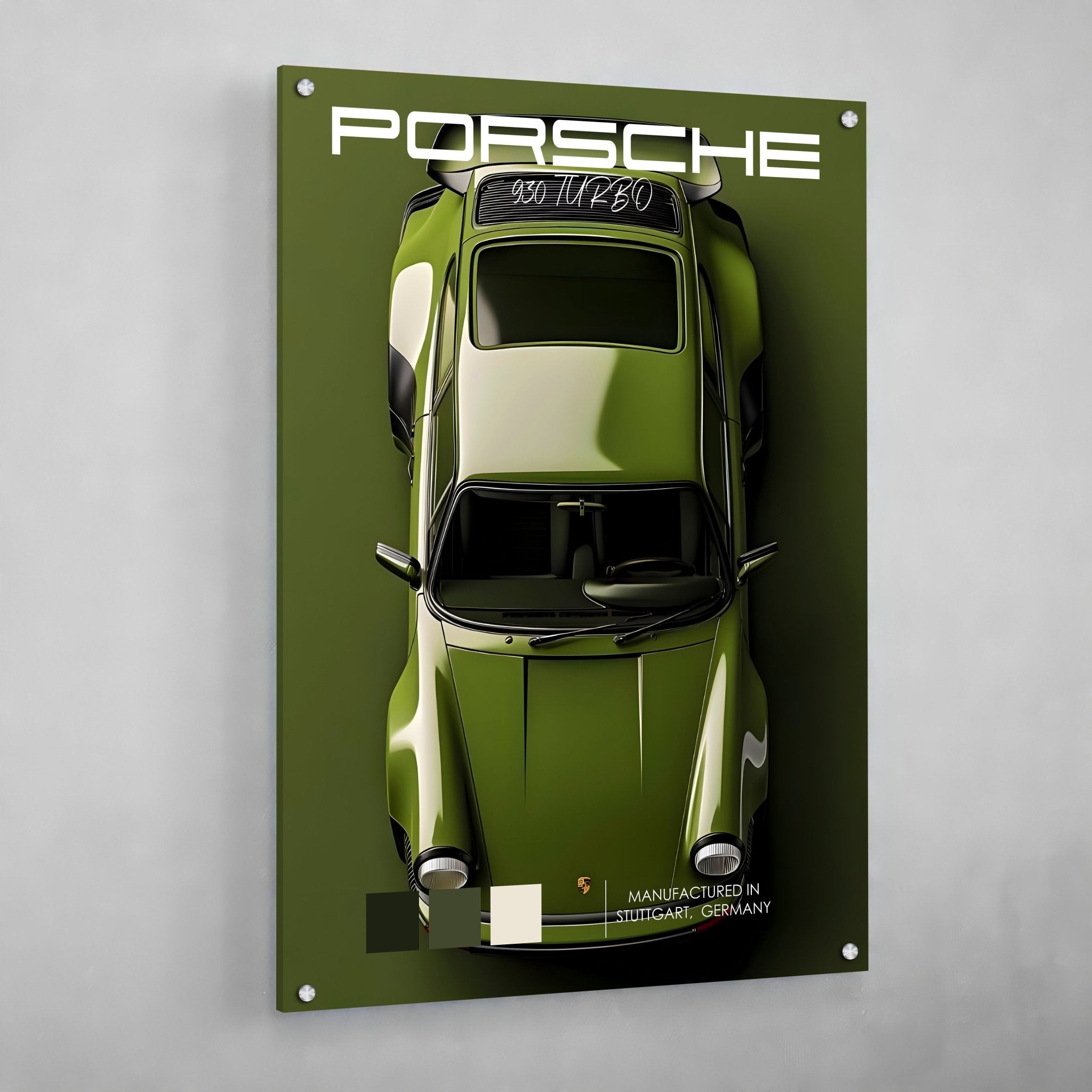 Green Porsche Wall Art - Luxury Art Canvas