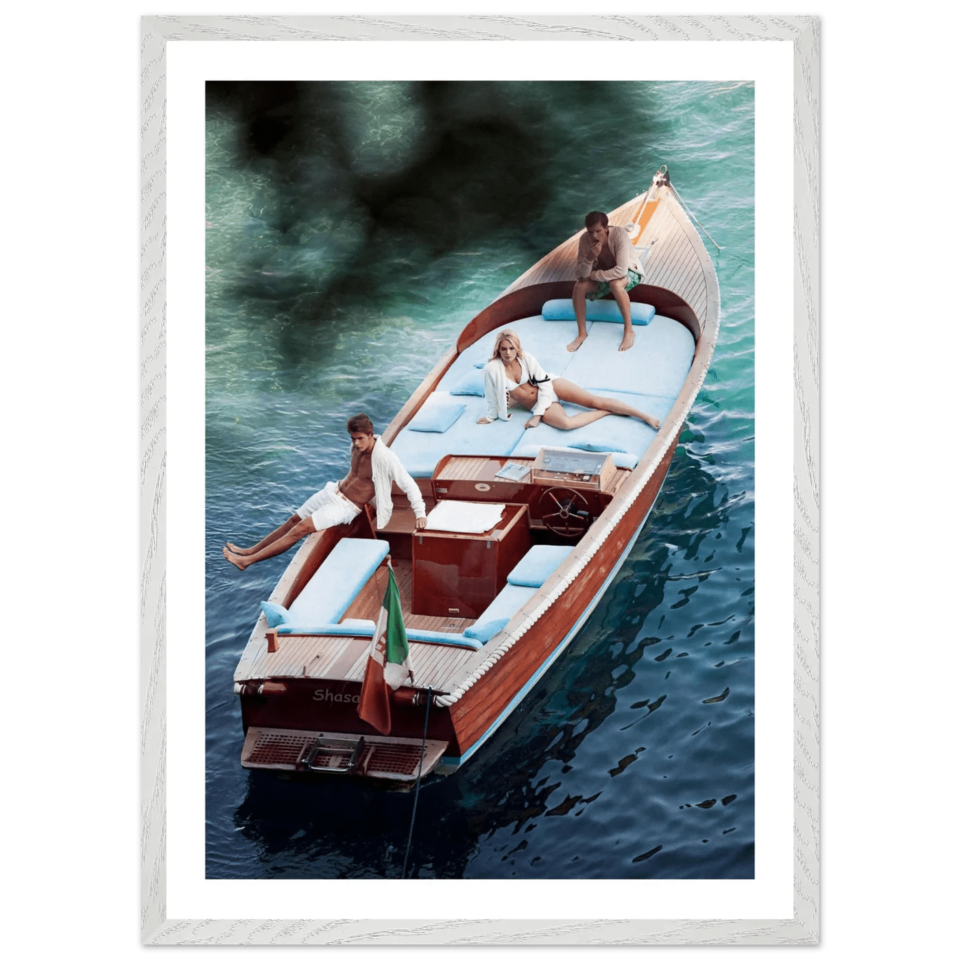 Italian Boat Lake Como Photography Wall Art - Luxury Art Canvas