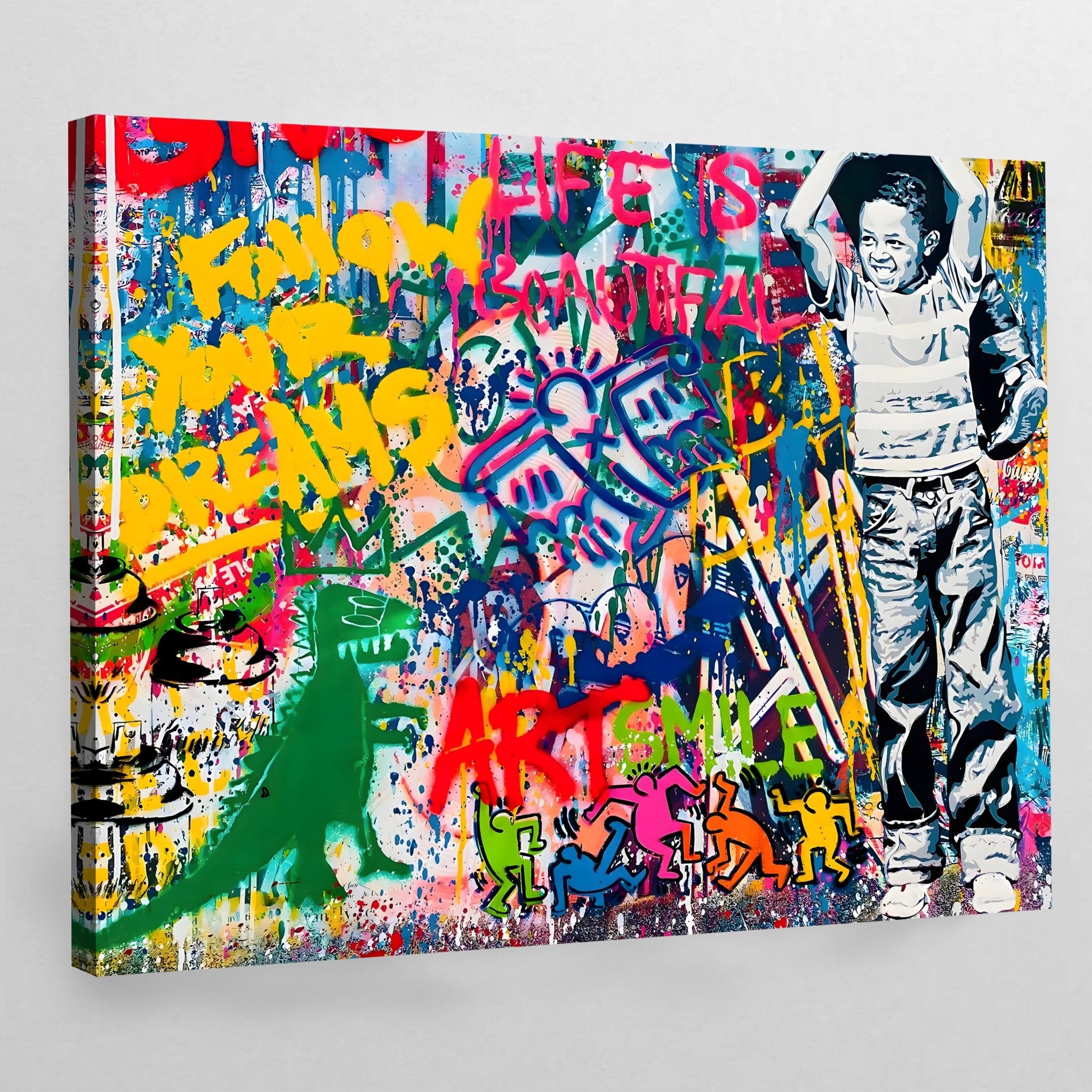Kid Graffiti Wall Art - Luxury Art Canvas