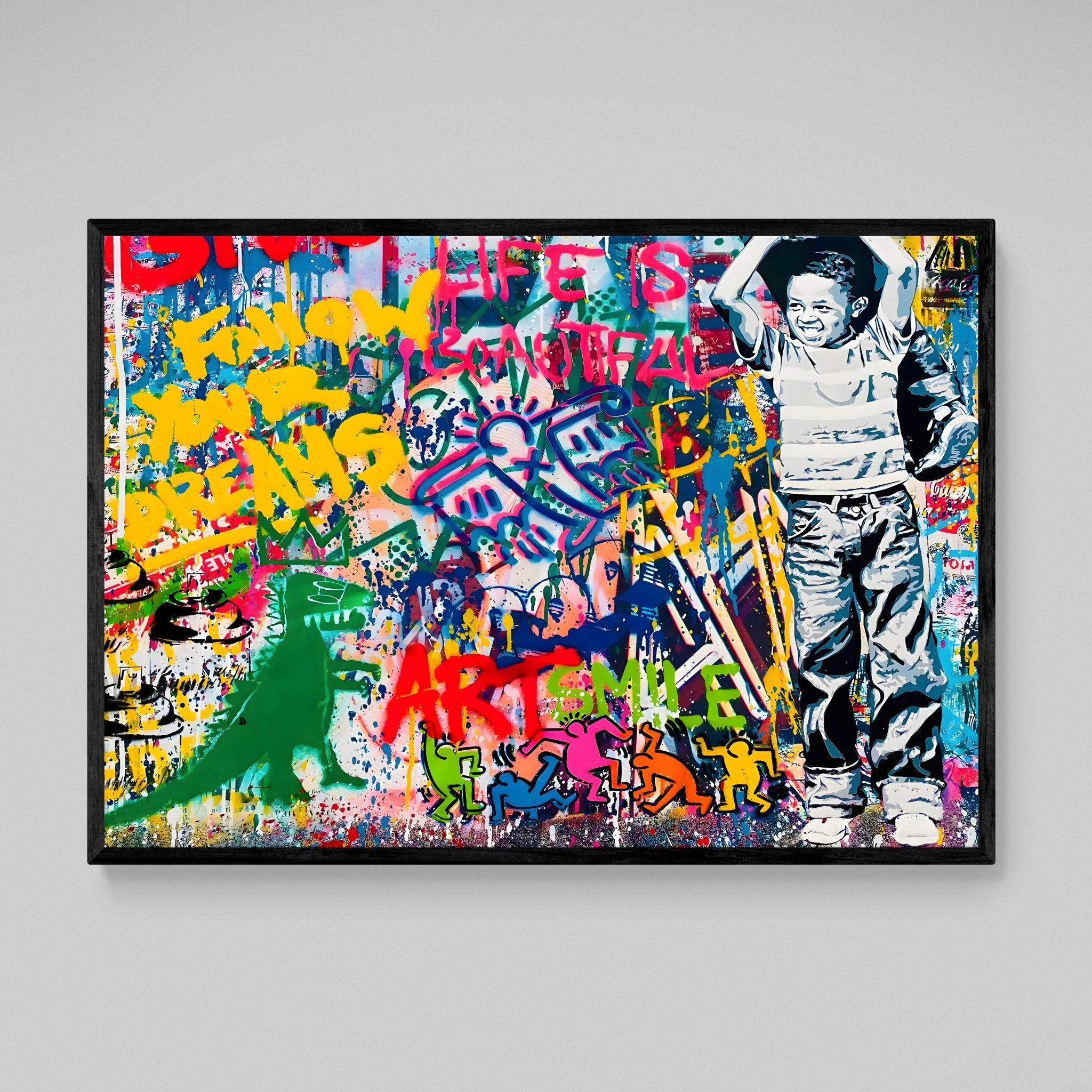 Kid Graffiti Wall Art - Luxury Art Canvas