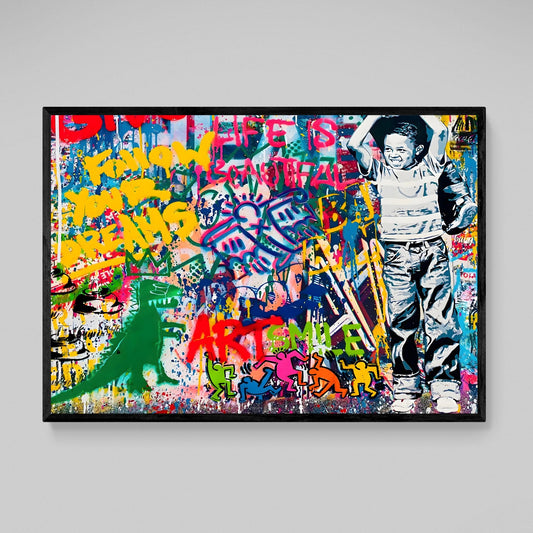 Kid Graffiti Wall Art - Luxury Art Canvas
