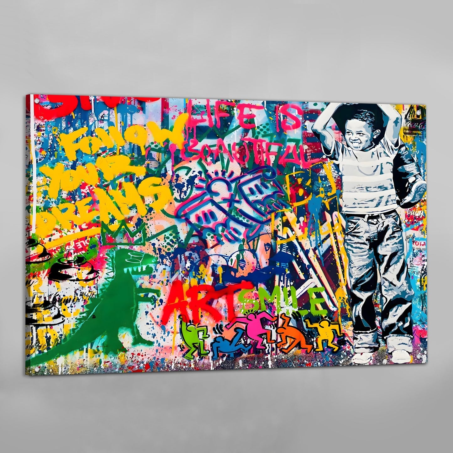 Kid Graffiti Wall Art - Luxury Art Canvas