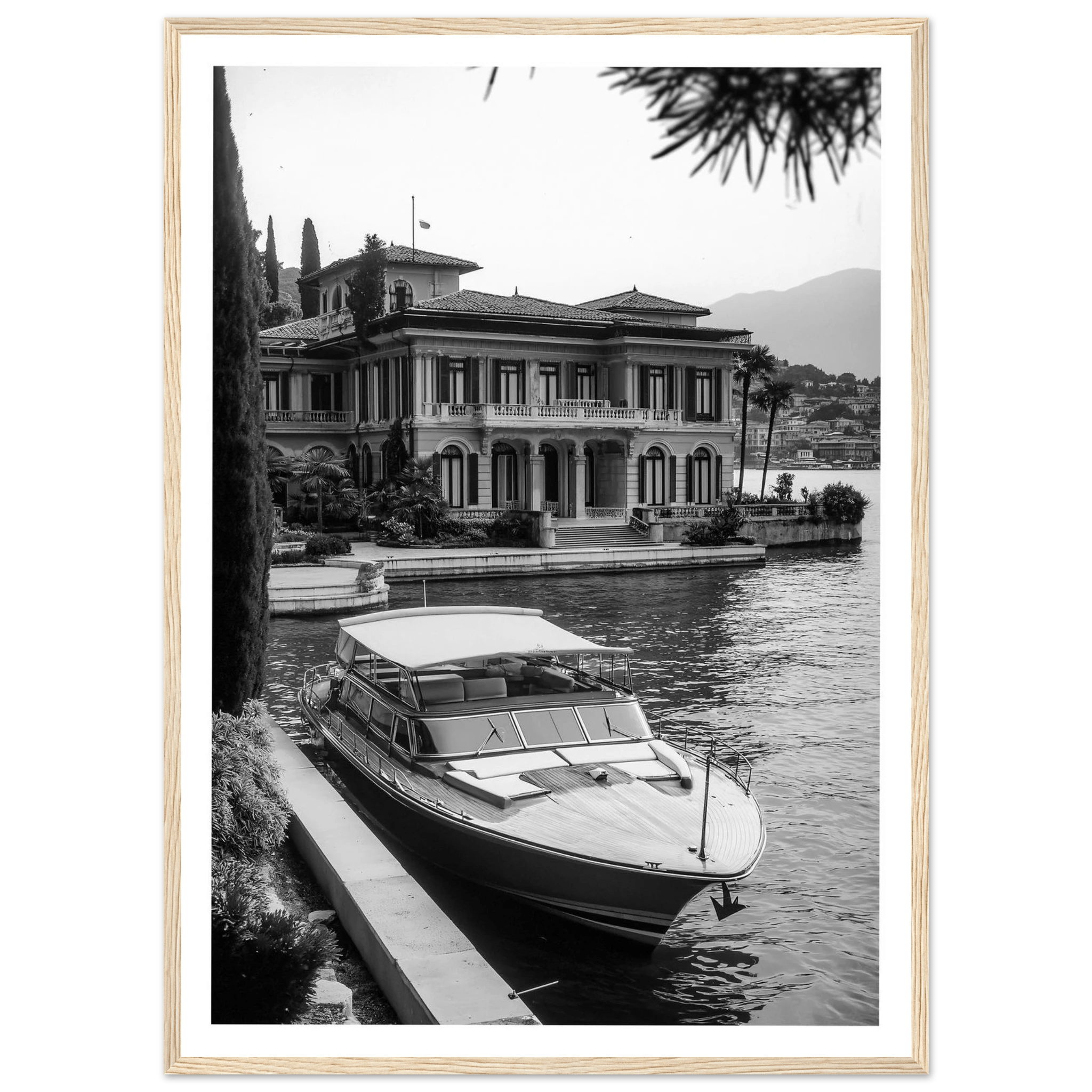 Lake Como Boat Photography Wall Art - Luxury Art Canvas