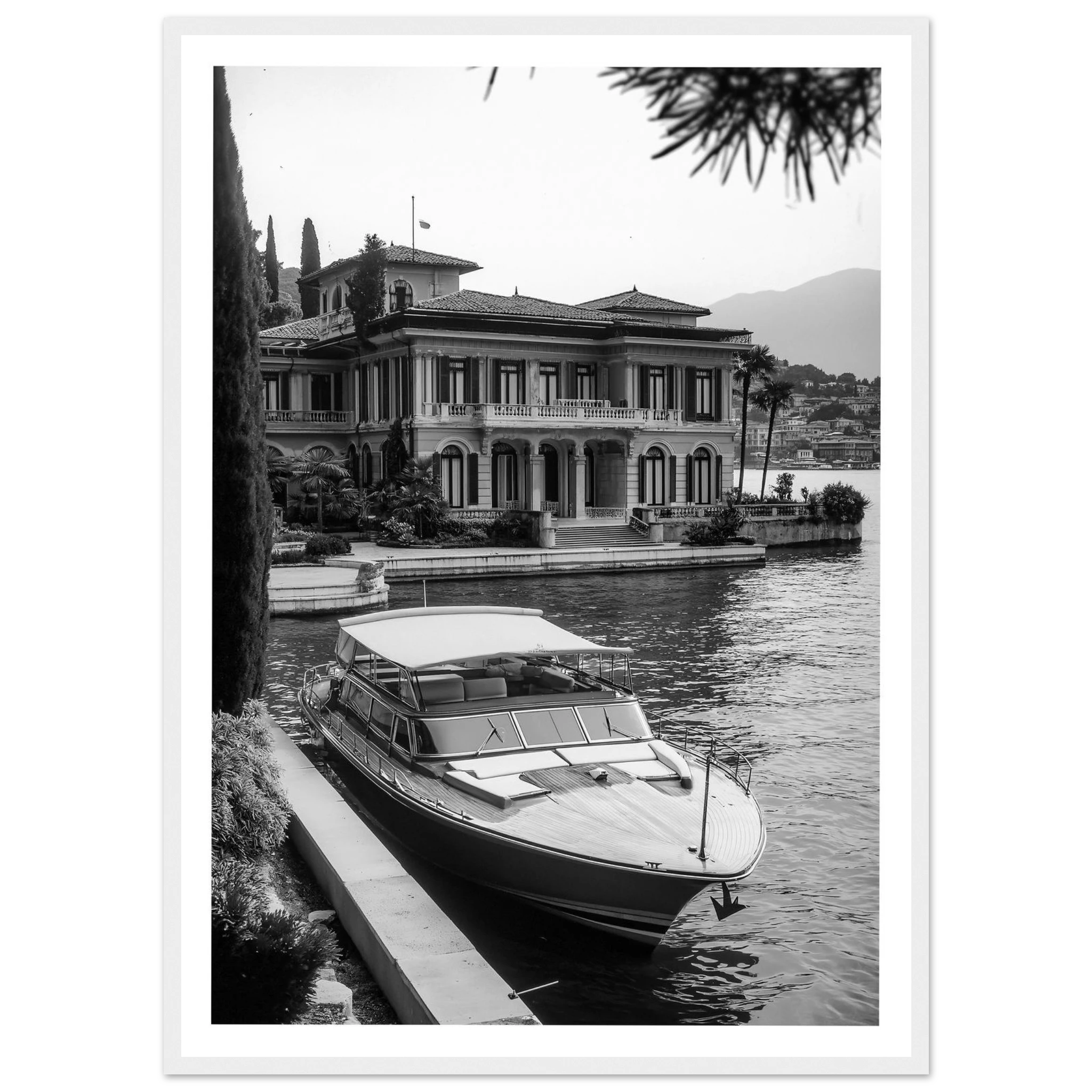 Lake Como Boat Photography Wall Art - Luxury Art Canvas