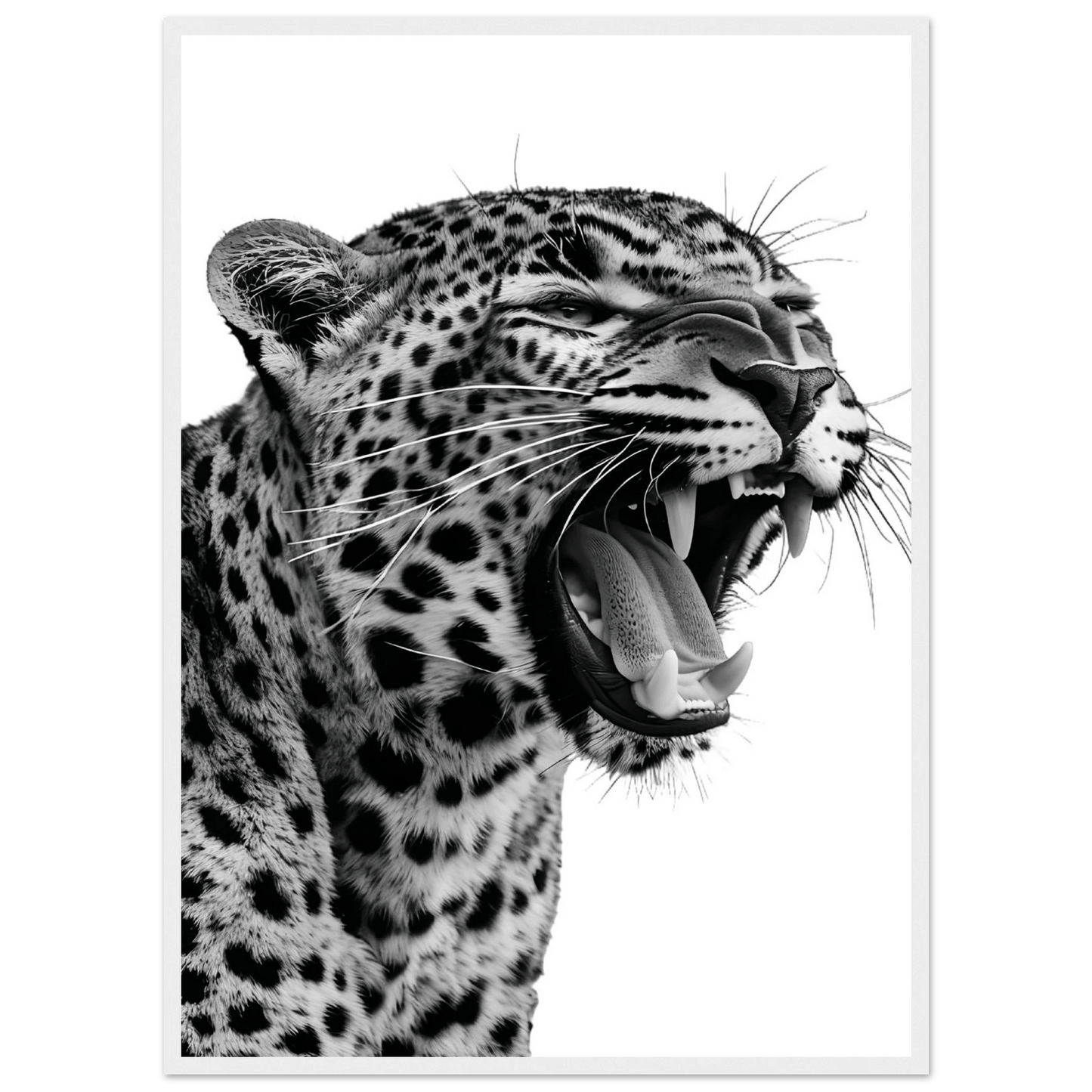 Leopard Black and White Wall Art - Luxury Art Canvas