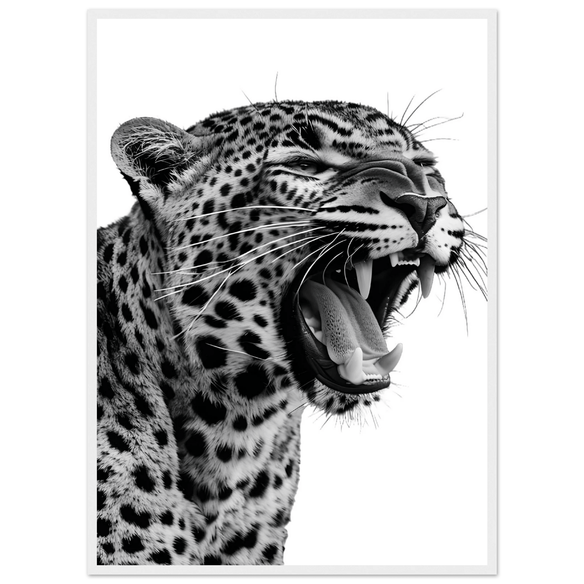 Leopard Black and White Wall Art - Luxury Art Canvas