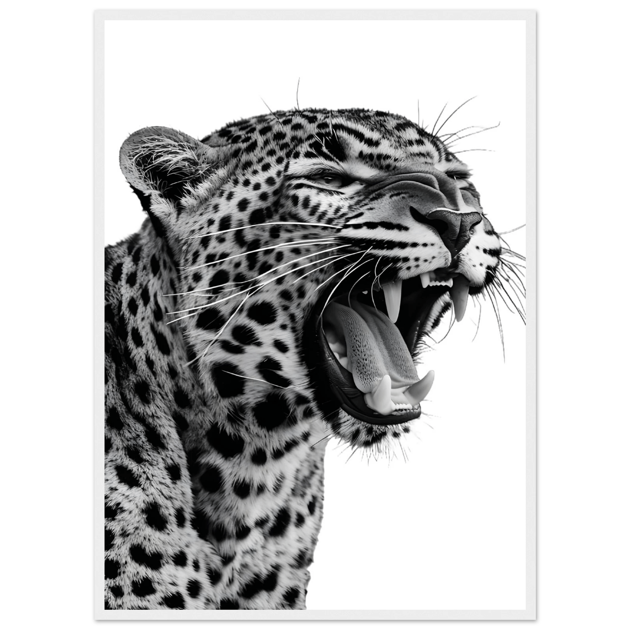 Leopard Black and White Wall Art - Luxury Art Canvas