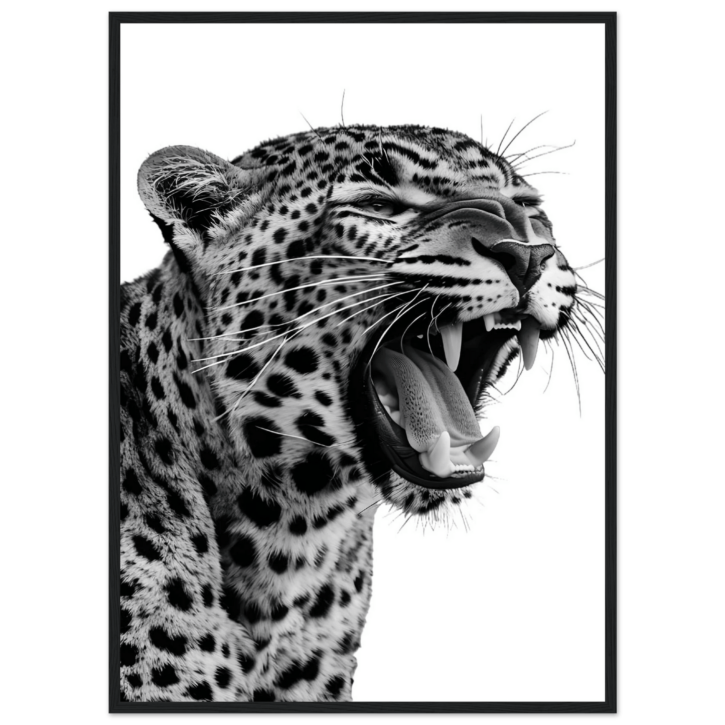 Leopard Black and White Wall Art - Luxury Art Canvas