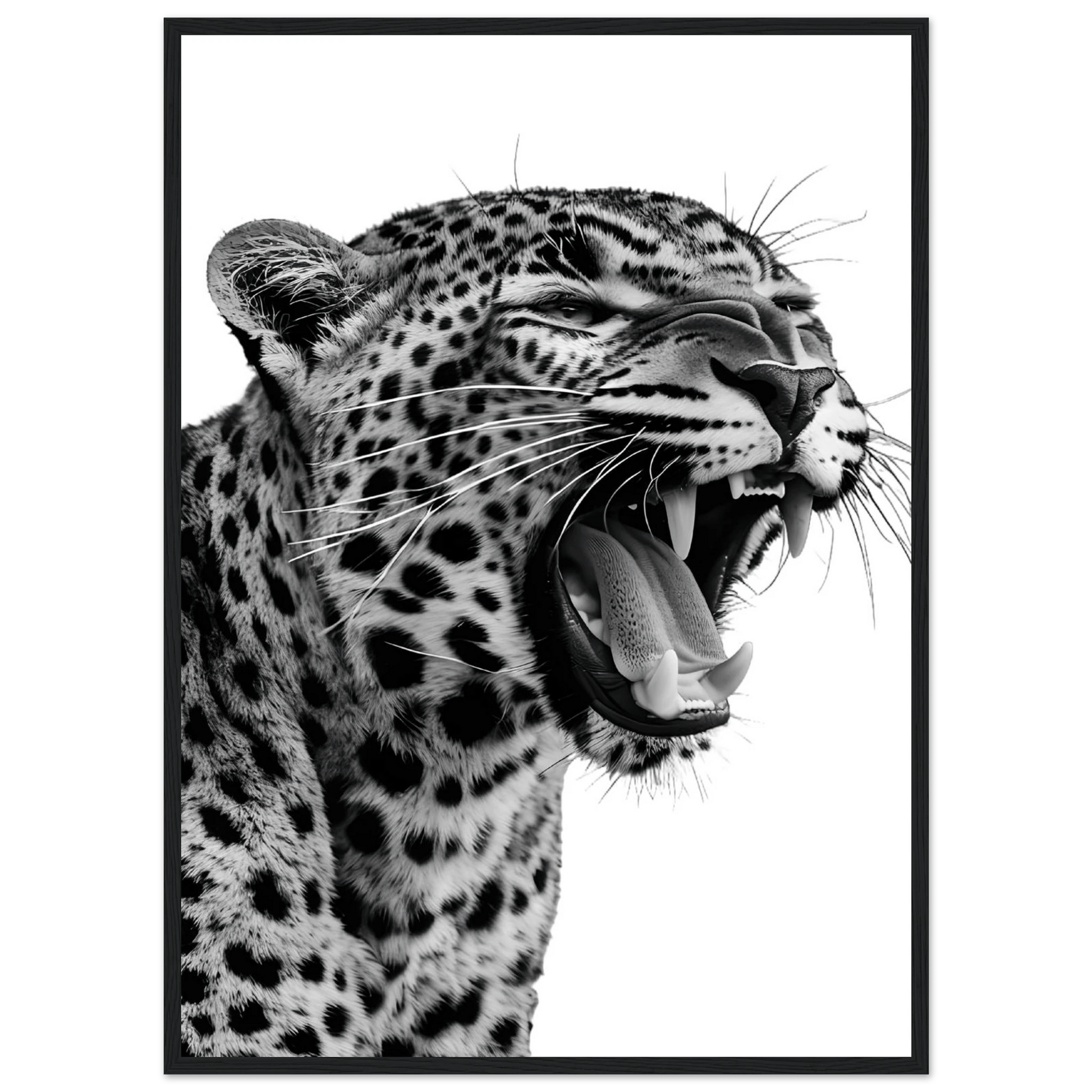 Leopard Black and White Wall Art - Luxury Art Canvas