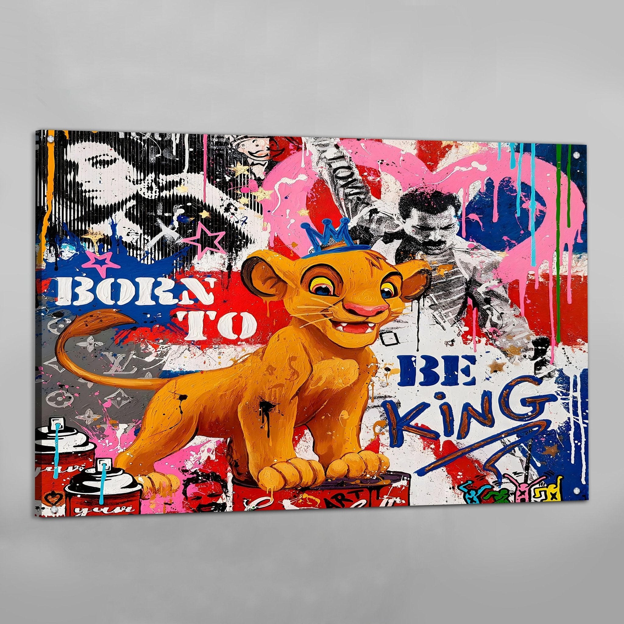 Lion King Graffiti Wall Art - Luxury Art Canvas