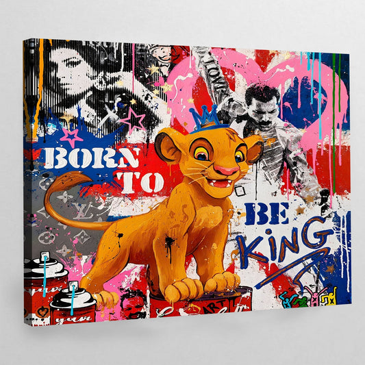 Lion King Graffiti Wall Art - Luxury Art Canvas