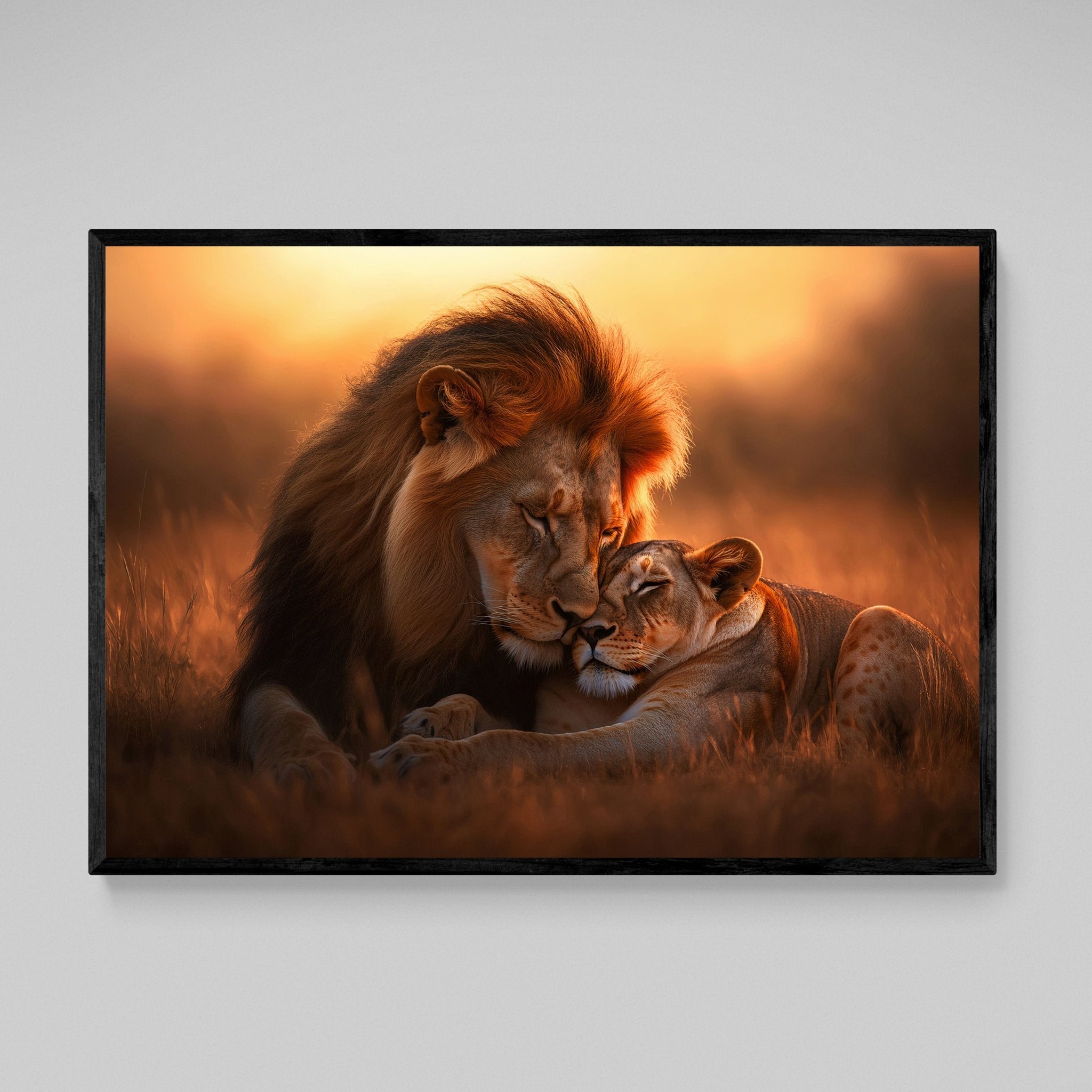 Lion Lioness Wall Art - Luxury Art Canvas