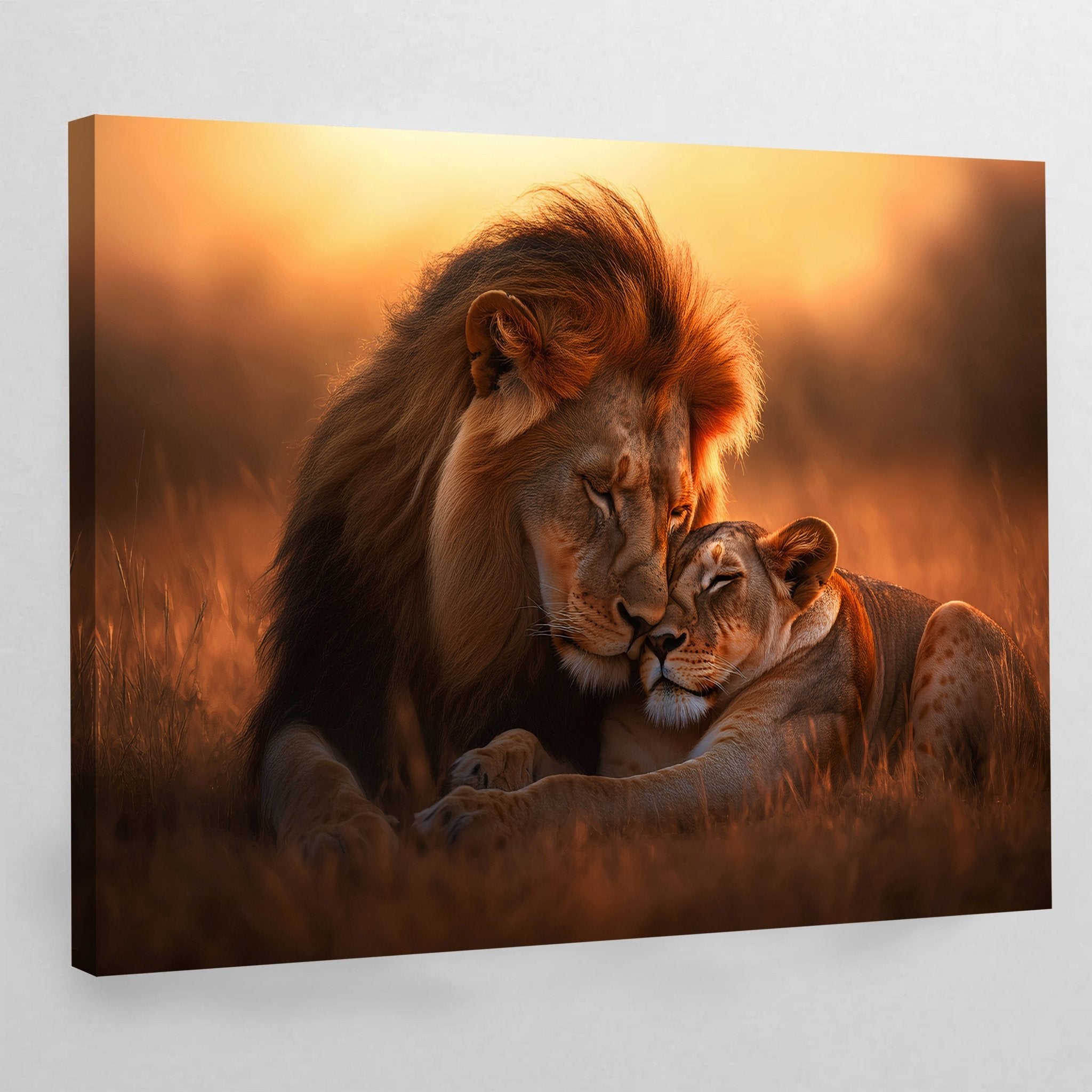 Lion Lioness Wall Art - Luxury Art Canvas