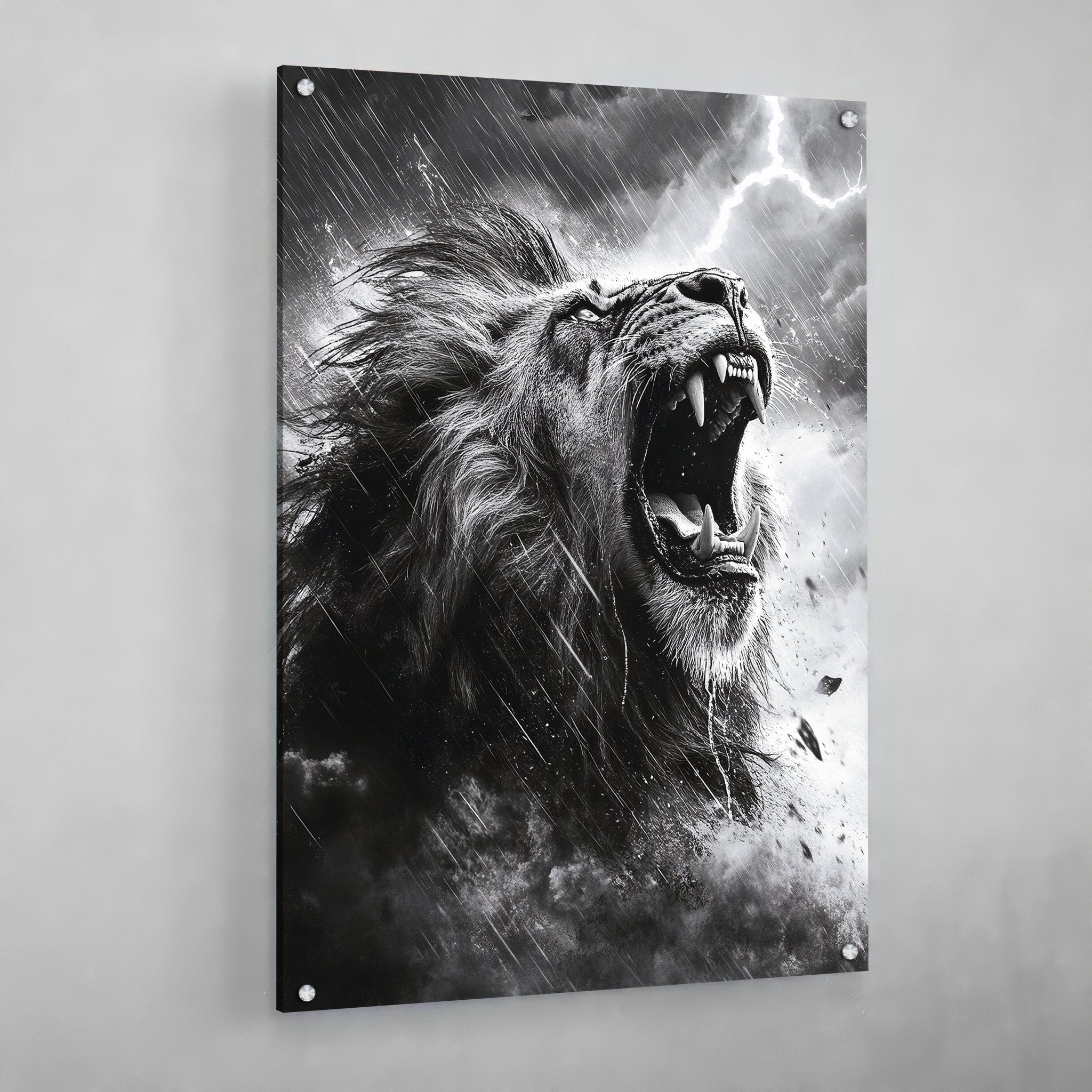 Lion Wall Art Black and White - Luxury Art Canvas
