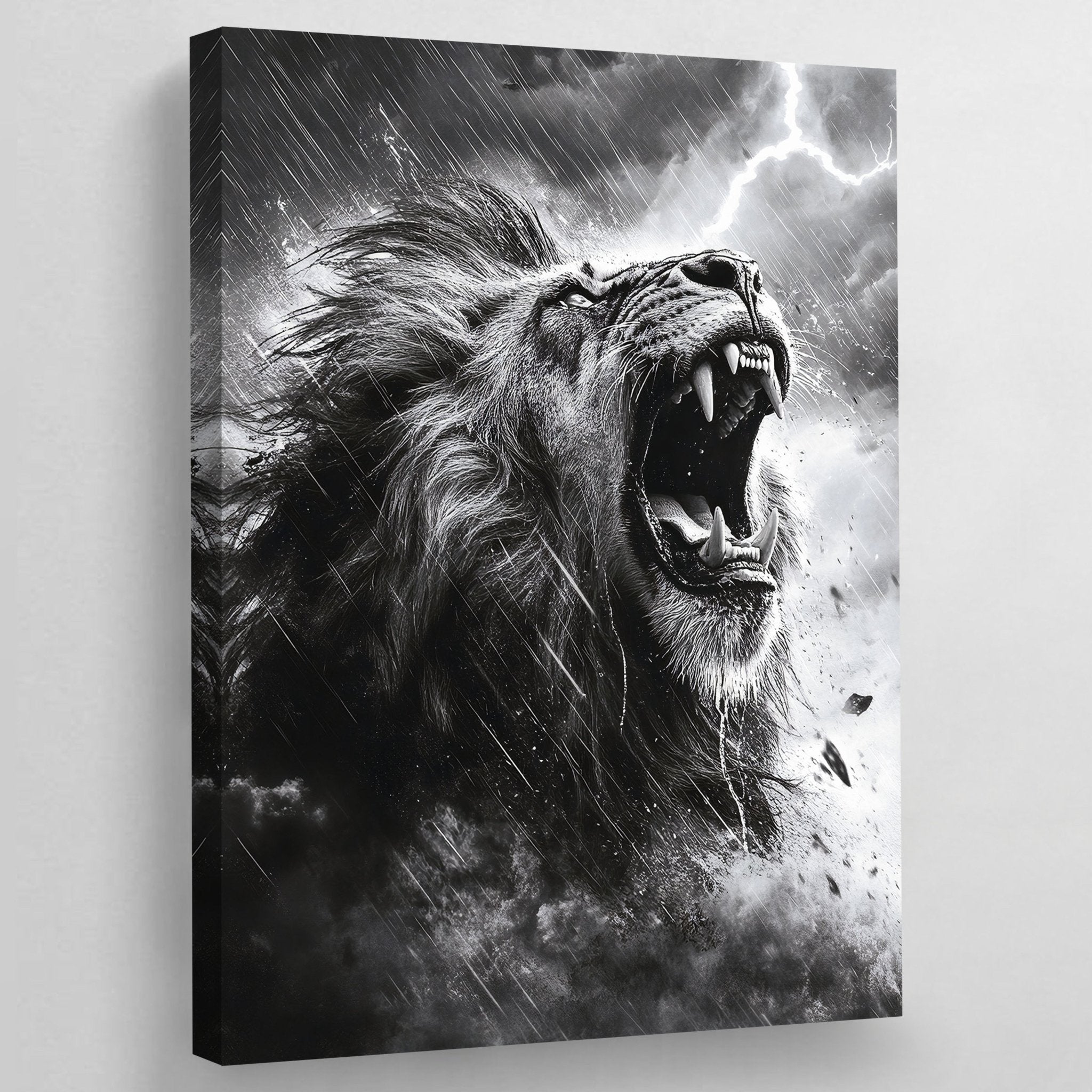 Lion Wall Art Black and White - Luxury Art Canvas