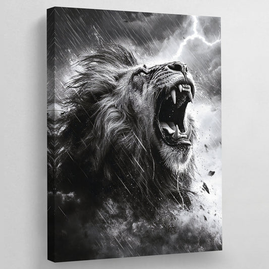 Lion Wall Art Black and White - Luxury Art Canvas