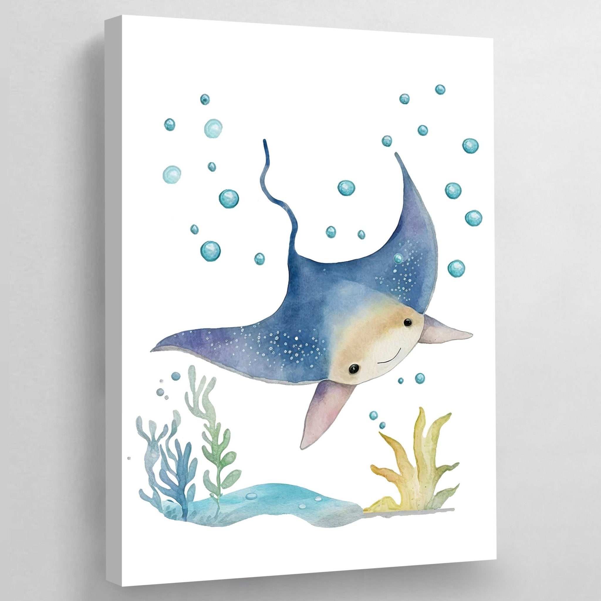 Manta Ray Nursery Wall Art - Luxury Art Canvas