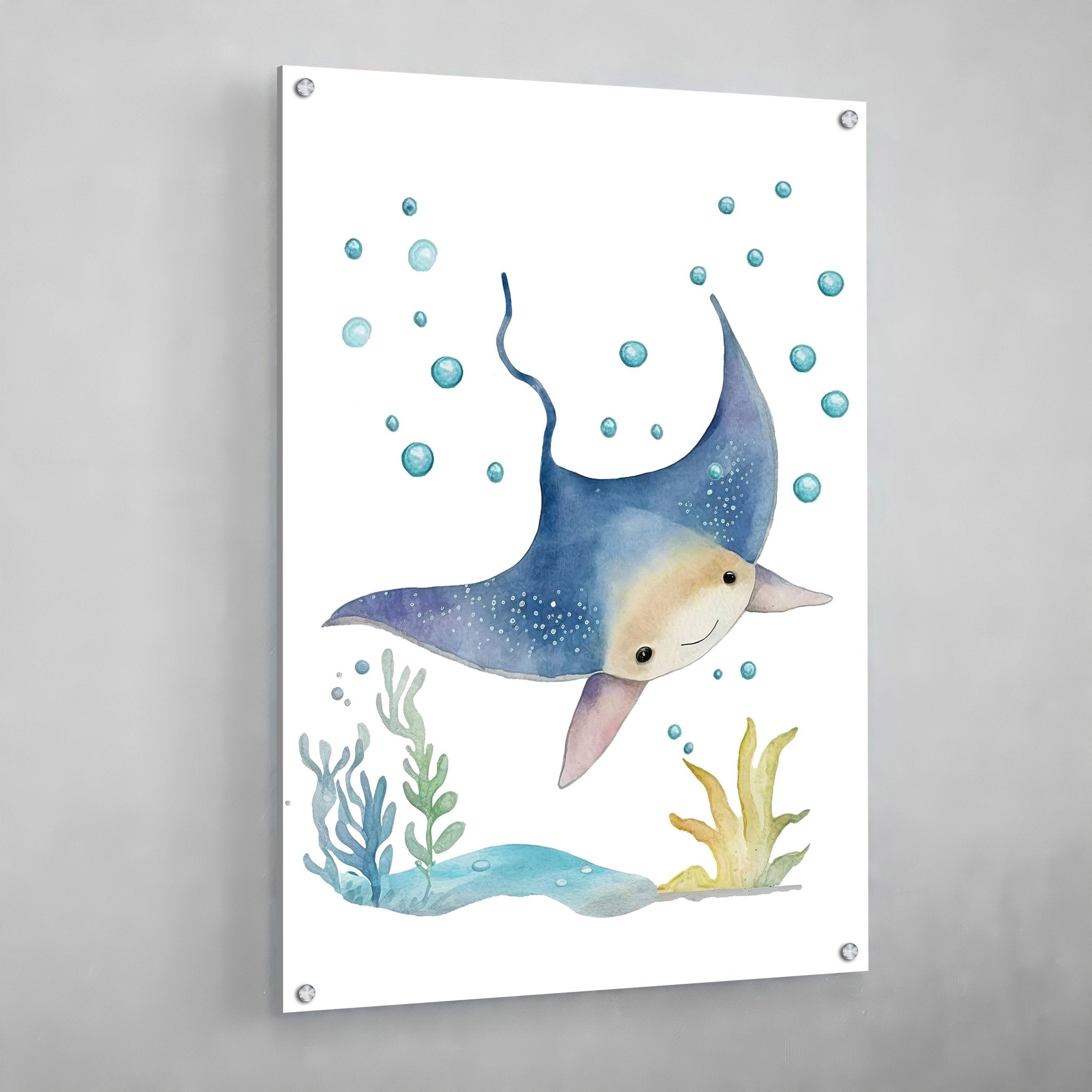Manta Ray Nursery Wall Art - Luxury Art Canvas