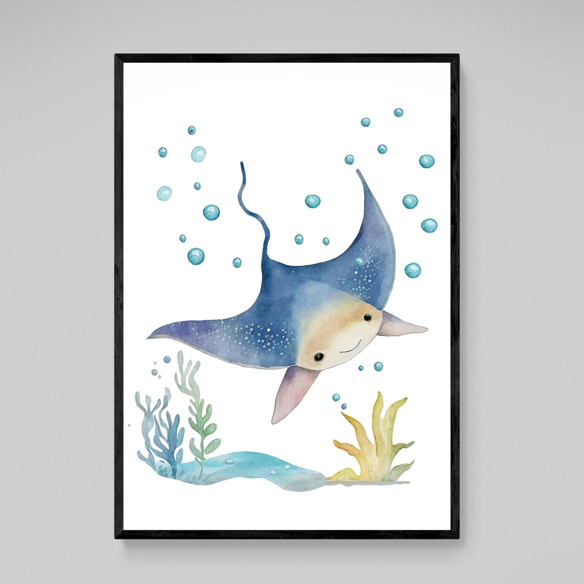 Manta Ray Nursery Wall Art - Luxury Art Canvas