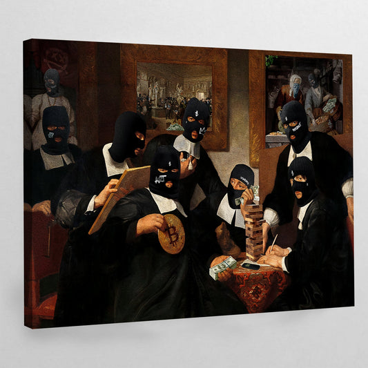 Masked Investors Wall Art - Luxury Art Canvas