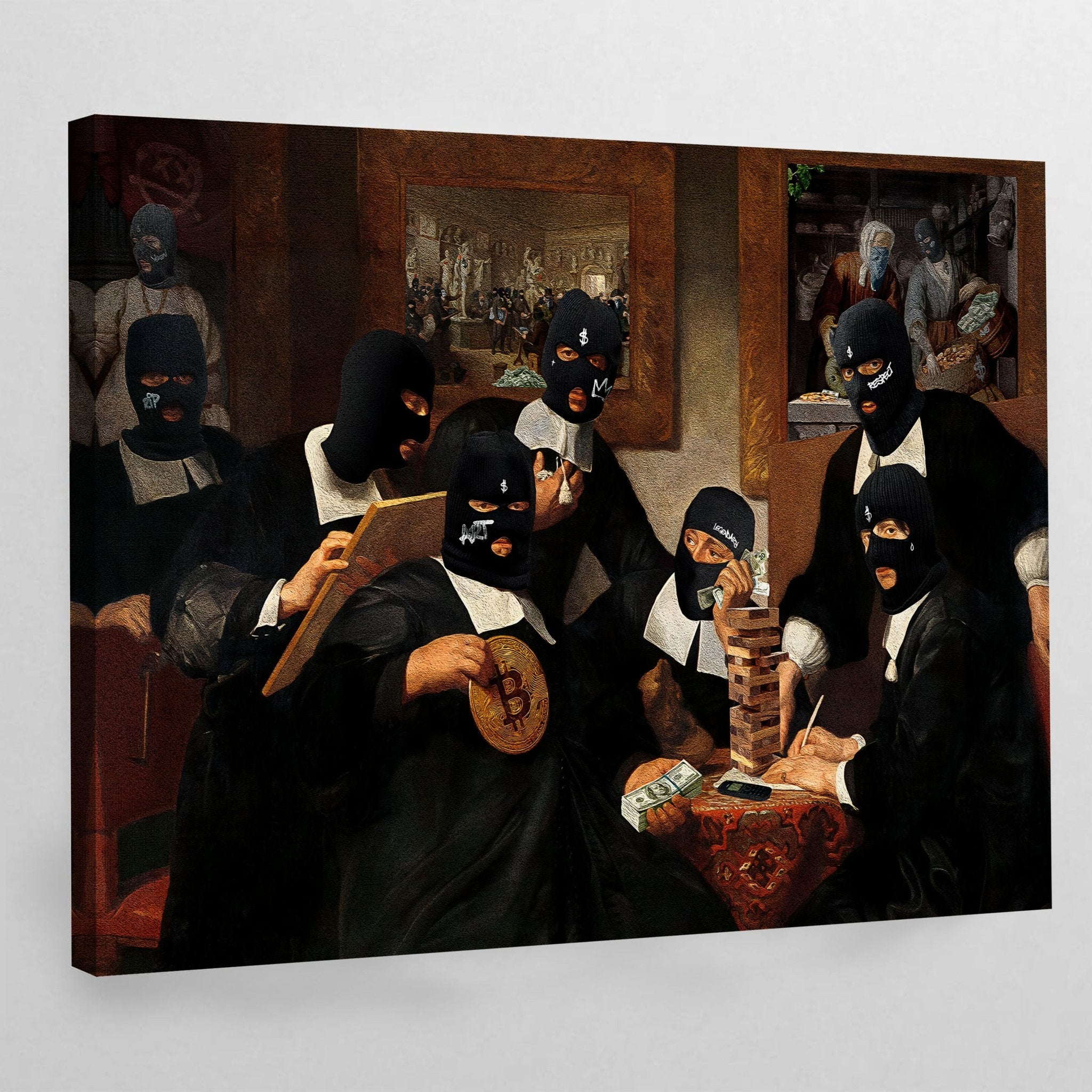 Masked Investors Wall Art - Luxury Art Canvas
