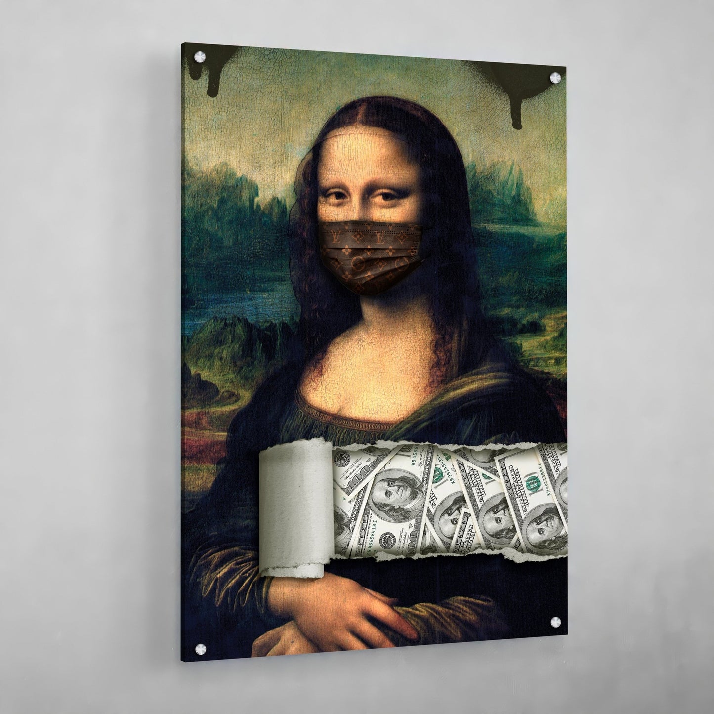 Masked Mona Lisa Wall Art - Luxury Art Canvas