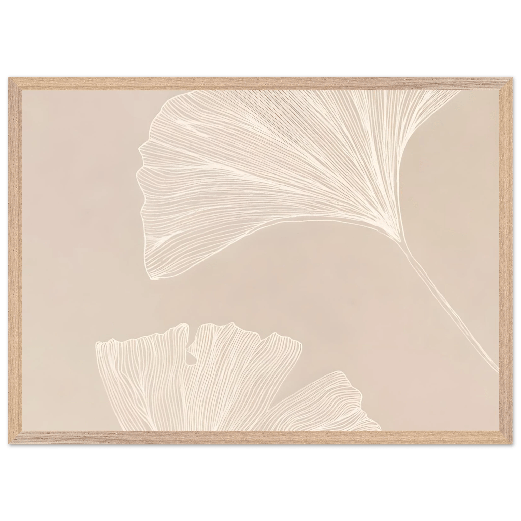 Modern Ginkgo Leaves Minimalist Wall Art - Luxury Art Canvas