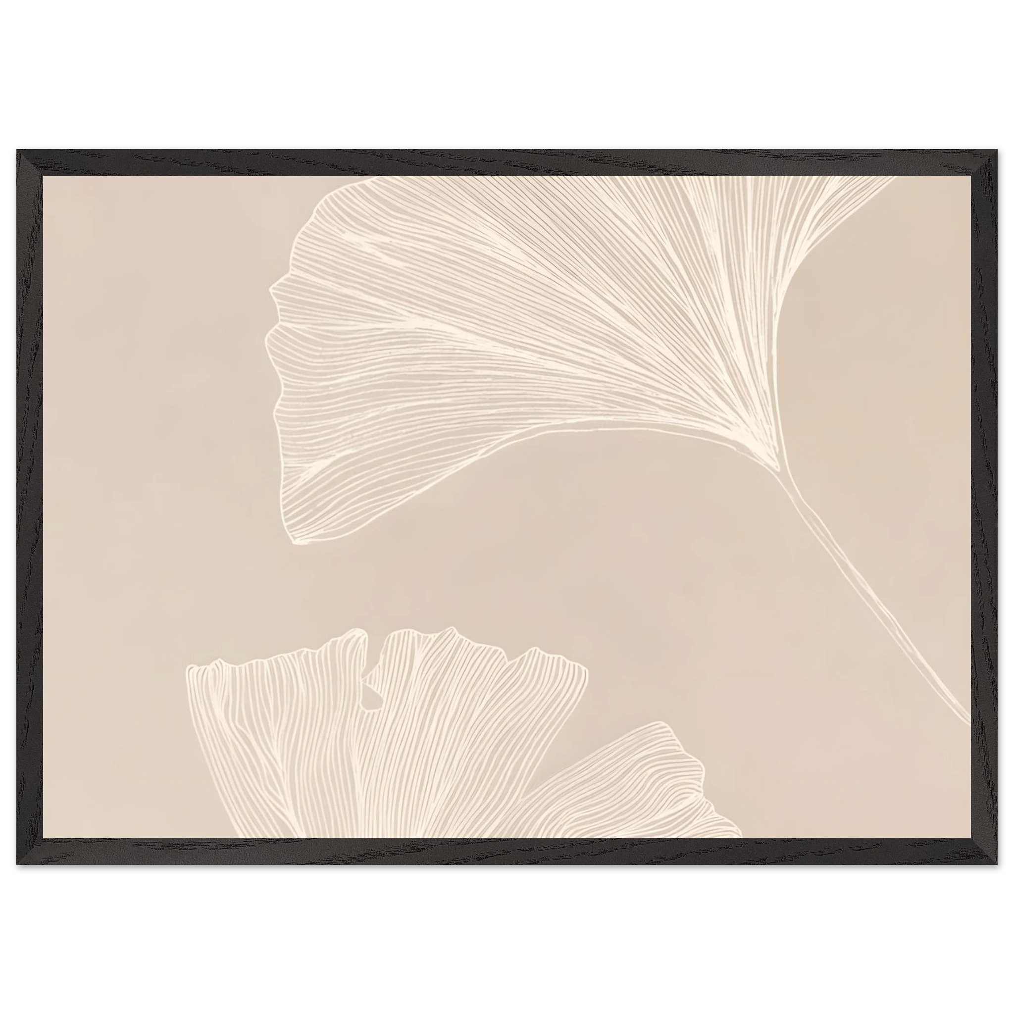 Modern Ginkgo Leaves Minimalist Wall Art - Luxury Art Canvas
