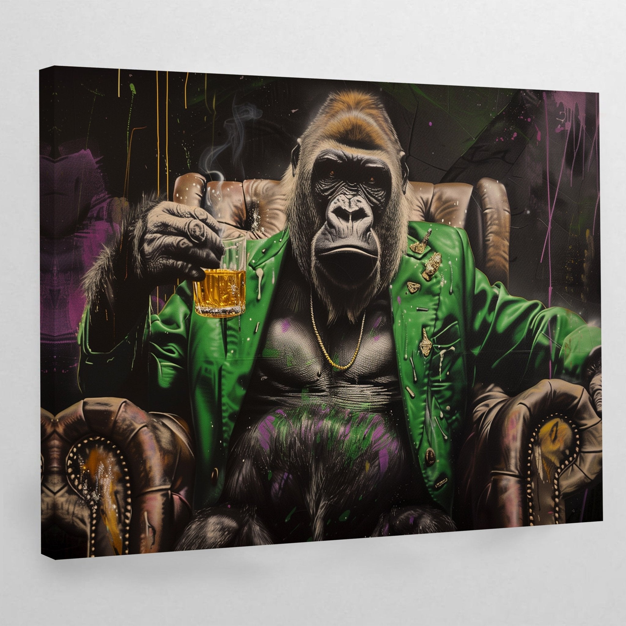 Modern Gorilla Canvas Wall Art - Luxury Art Canvas